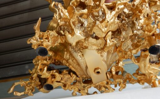 1970/80 ' Cuts Font By Claude Victor Boeltz Gilted Bronze With Amethyste And Rock Crystal - Image 2