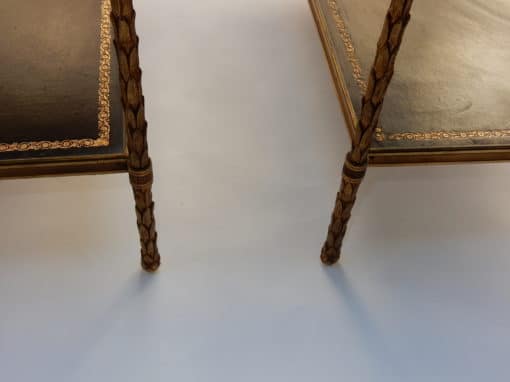 1950/70' Pair End of Sofa Style Maison Bagués Brass And palm Tree Deco 64 X 36 cm - Image 6