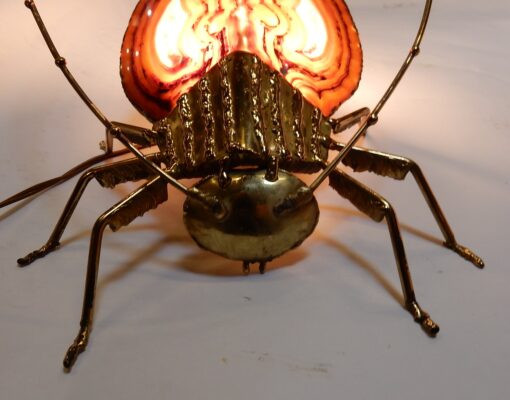 1970' Gilded Bronze Wall Lamp Cicada Style Duval Brasseur Enlightening - Image 6