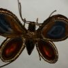 1970' Wall Lamp Butterfly Duval Brasseur Or Isabelle Faure With Wings Agate  30 X H  37 CM - Image 5