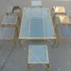 1950/70' Table Basse en Bronze Aux Cygnes et Ses 6 Bouts de canapés 145 x 94 cm – Image 2