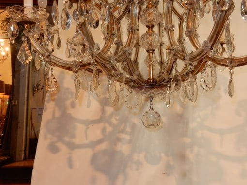 1950' Lustre Cage en Cristal de Bohême 10 Bras 15 Lampes – Image 6