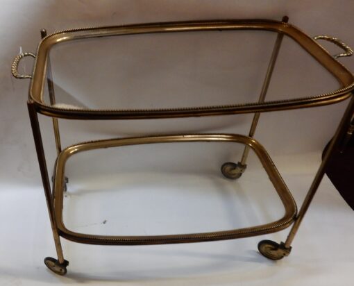 1970' Bar Roulant en Bronze et Laiton Doré Maison Baguès – Image 2