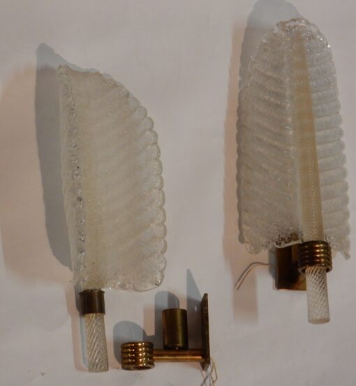 1970' 3 Wall Lamps Crystal of BAROVIER & TOSO of Murano 38 x 13 cm - Image 5