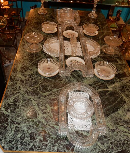 1900 'Centerpiece Table Molded Crystal Baccarat Model Bamboo 31 Pieces - Image 2
