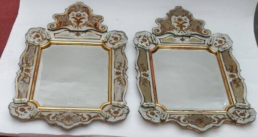 1950/70 Pair Of Mirrors With Decors Eglomised - Image 6