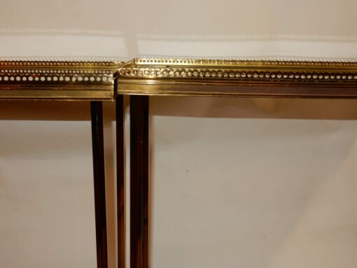 1950/70 'Pair of Ends of Bronze Sofas, Oxidized Mirror Trays With Galleries Maison Ramsay Style With Spacer - Image 5
