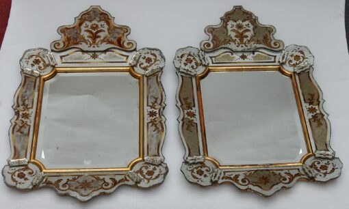 1950/70 Pair Of Mirrors With Decors Eglomised - Image 4