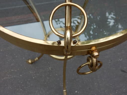 1970/80' Paire de Guéridons Bronze Doré Style Maison Charles Italie Diam 60 cm – Image 4
