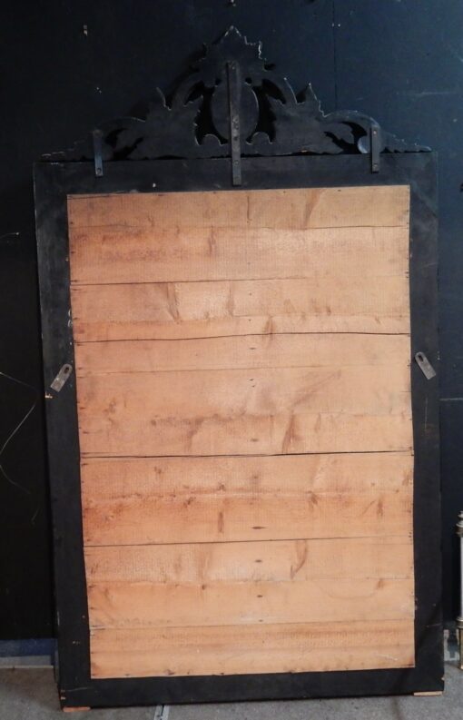 1900's Venetian Mirror with Floral Decor and Pediment 173 x 101 cm - Image 2
