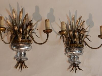 1970' Pair Wall Lamp  in the Style of Maison Baguès Ou Banci