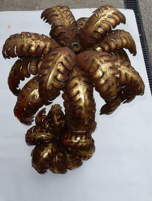 1970' Palm Tree Enlightening in Brass Style Maison Jansen - Image 2