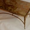 1970' Table à Étage En Bronze Doré Décor Palmier Maison Charles 72 X 38 cm – Image 8