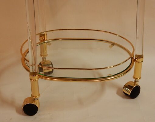 1970' Rolling Bar Lucite And Gilted Metal - Image 2