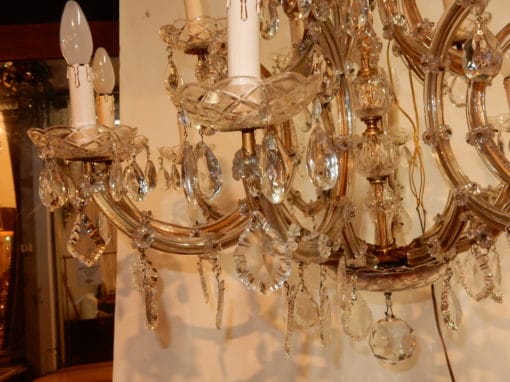 1950' Lustre Cage en Cristal de Bohême 10 Bras 15 Lampes – Image 4
