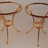 1970/80 Pedestal Pair in Gilt Bronze with Top in Glass Maison Charles Diam 65 - Image 4