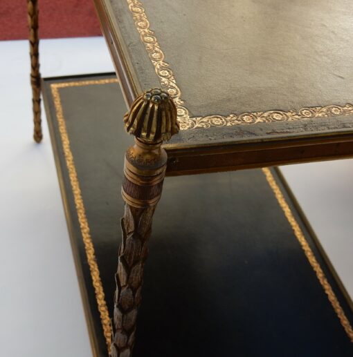 1950/70' Pair End of Sofa Style Maison Bagués Brass And palm Tree Deco 64 X 36 cm - Image 5