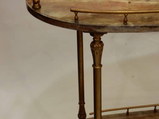 1970 ' Aldo Tura Rolling Bar Neoclassical Gilt Bronze With Goat Skin Vernished - Image 8