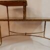 1970' Table à Étage En Bronze Doré Décor Palmier Maison Charles 72 X 38 cm – Image 6