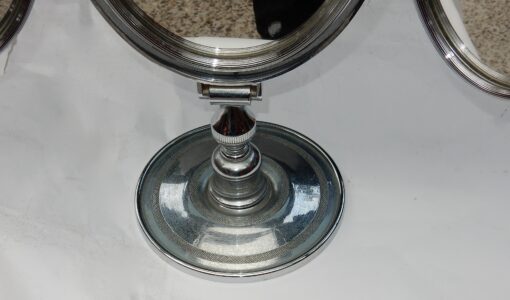 1950' Mirror For Jewerly triptych DLG Jacques Adnet Bronze Nickel-plated - Image 2