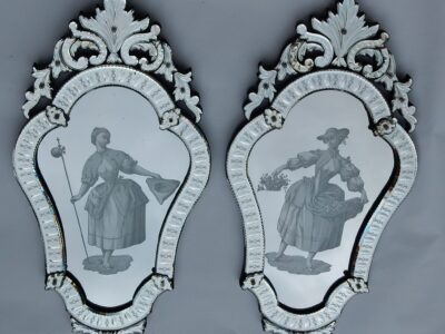 1920/40 Pair Of Mirrors With Elegant