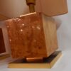 1950/70' Paire de Lampes Art Déco Laiton Doré Et Loupe D'Érable Moucheté – Image 4