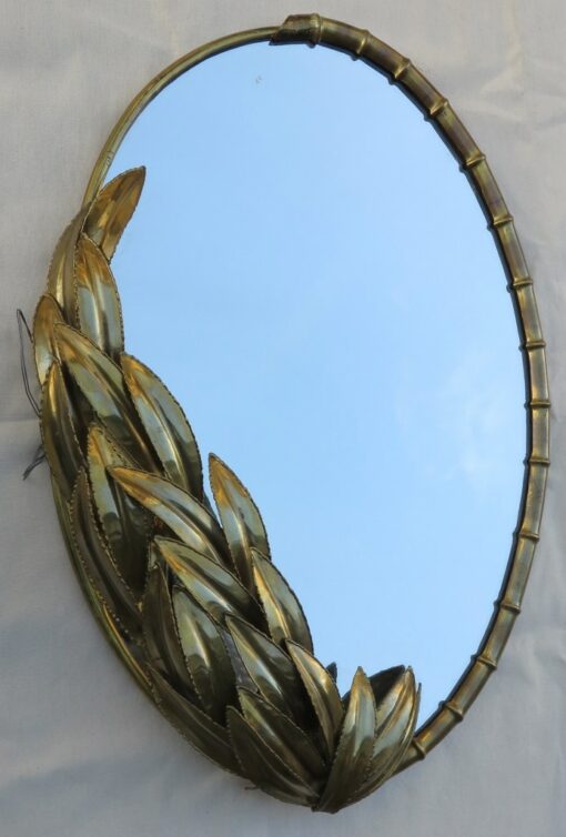 1970'  Mirror Lighting Maison Jansen Deco  Bamboo and Foliage Style Duval Brasseur( HOLD) - Image 8