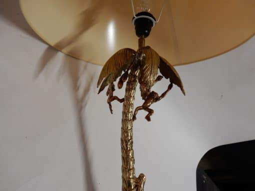 1980 'Gilt Bronze Lamp With Monkeys In A Palm Tree - Image 7