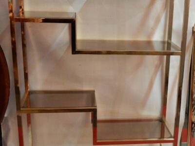 1970' Shelf In Golden Metal  Pierre Vandel Style Paris
