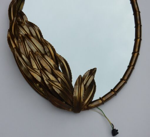 1970'  Mirror Lighting Maison Jansen Deco  Bamboo and Foliage Style Duval Brasseur( HOLD) - Image 2