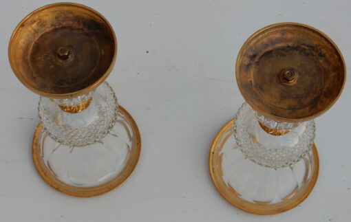 1970' Pair Of Cristal And Gilted Bronze Urns - Image 4