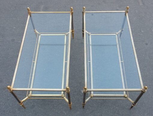 1950/70' Paire de Tables Basses Maison Jansen Vitrées 93 X 48 X H 49 cm – Image 3