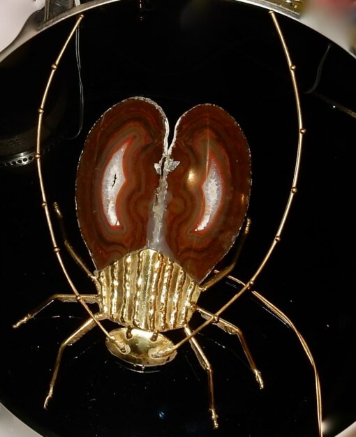 1970' Gilded Bronze Wall Lamp Cicada Style Duval Brasseur Enlightening - Image 3
