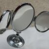 1950' Miroir De Bijoutier Trypique DLG Jacques Adnet Bronze Nickelé – Image 5