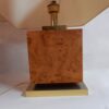 1950/70' Paire de Lampes Art Déco Laiton Doré Et Loupe D'Érable Moucheté – Image 2
