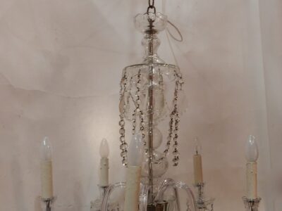 1950' Lustre en Cristal de Bohême 5 Bras