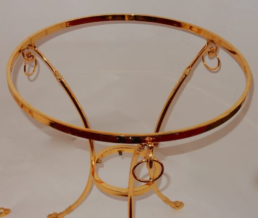 1970/80 Pedestal Pair in Gilt Bronze with Top in Glass Maison Charles Diam 65 - Image 2