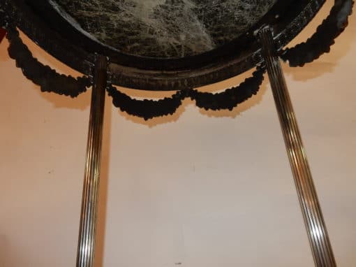 1900 'Pedestal Table In Silver Metal Green Marble Diameter 51 cm - Image 7