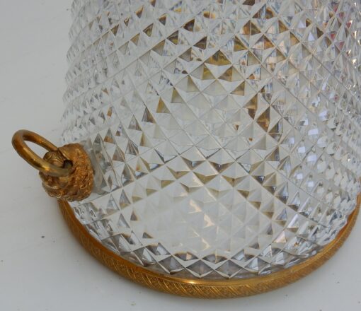 1950-70' Seau a Champagne Cristal et Bronze Doré Aux têtes de Lion – Image 6
