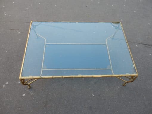 1950/70' Bronze Coffee Table With Swan and its 6 Pieces of Sofas 145 x 94 cm - Image 8