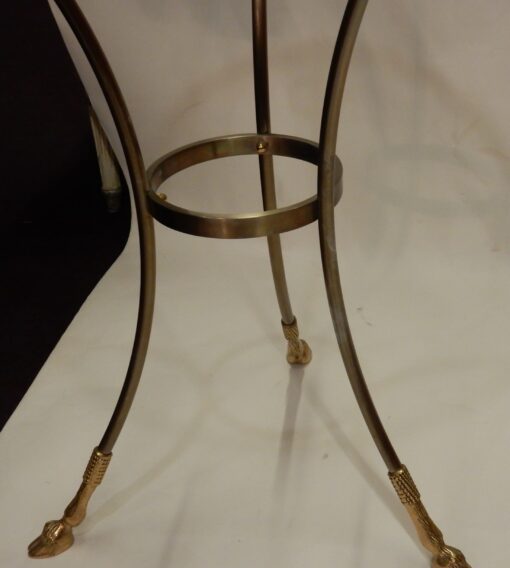 1970/80 Pedestal Pair Or Similar  in Gilt And Silvered Bronze with Top in Glass Maison Charles - Image 7