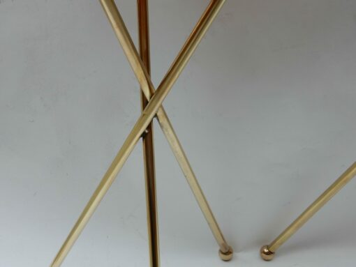 1970/80' Paire de Guéridons Laiton Doré Style Jacques Adnet Diam 33 cm – Image 8