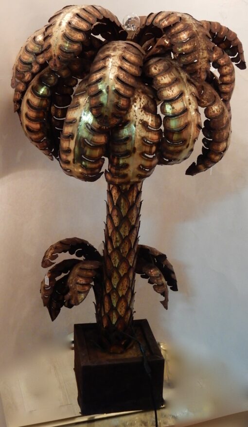 1970' Palm Tree Enlightening in Brass Style Maison Jansen