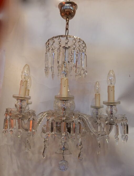 1920/40' Bohemian Or Baccarat  Crystal Chandelier 6 Arms