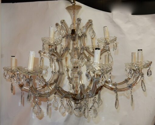 1950' Lustre Cage En Cristal de Bohême 12 Lampes