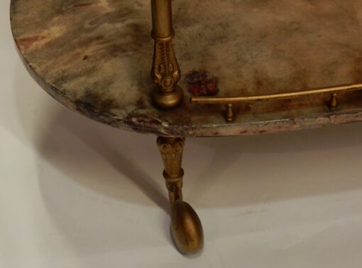 1970 ' Aldo Tura Rolling Bar Neoclassical Gilt Bronze With Goat Skin Vernished - Image 7