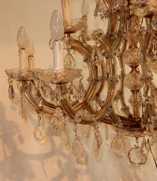 1950' Lustre Cage en Cristal de Bohême 10 Bras 15 Lampes – Image 3