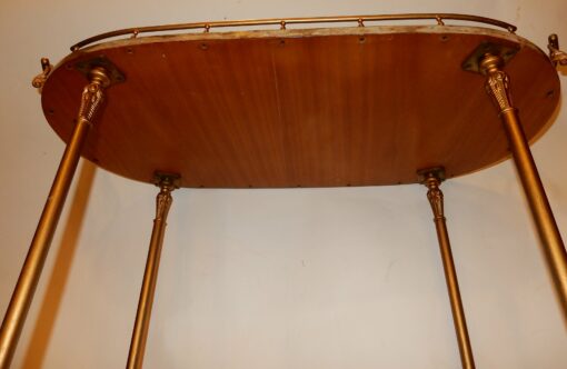 1970 ' Aldo Tura Rolling Bar Neoclassical Gilt Bronze With Goat Skin Vernished - Image 6