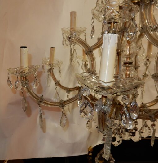 1950' Lustre Cage En Cristal de Bohême 12 Lampes – Image 3
