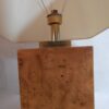 1950/70' Paire de Lampes Art Déco Laiton Doré Et Loupe D'Érable Moucheté – Image 3